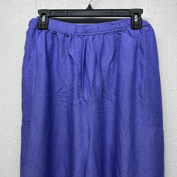 Avenue Linen Blend Cropped High Rise Langelook Beach Womens Pull On Pants 26/28 - Picture 3 of 14